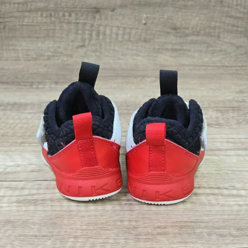 Nike LeBron Soldier XII 12 Toddler's Sz 5C White Black Red Sneakers (AH1690-181)